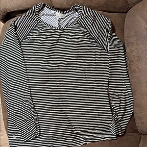 Athleta Black  and White Striped long-sleeved t-shirt